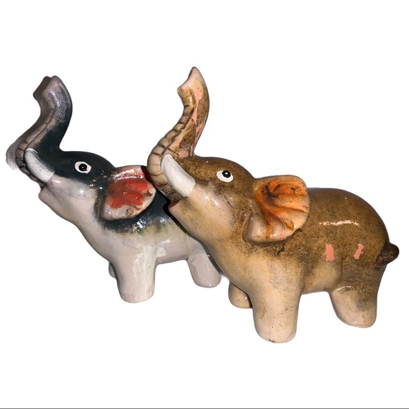 Vintage Hand-painted Elephant Figurines